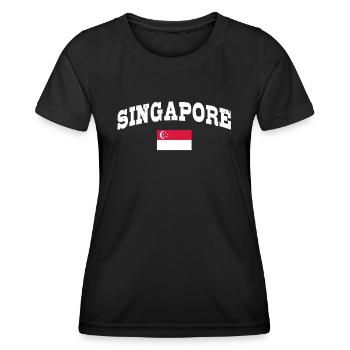 Singapur - Frauen Funktions-T-Shirt - Schwarz - Vorne - AI Model Female 172 light (172cm)
