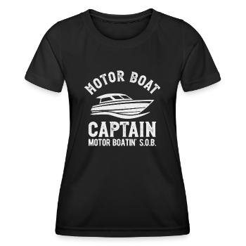 Motor Boat Captain Motor Boating - Women's Functional T-Shirt - black - Front - AI Model Female 172 light (172cm)