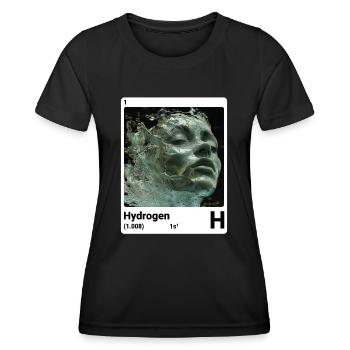 Hydrogène - H - Élément chimique 001 - T-shirt sport Femme - noir - Devant - AI Model Female 172 light (172cm)