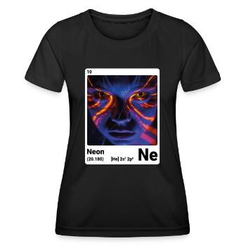 Élément du tableau périodique Néon (Ne) 010 - T-shirt sport Femme - noir - Devant - AI Model Female 172 light (172cm)