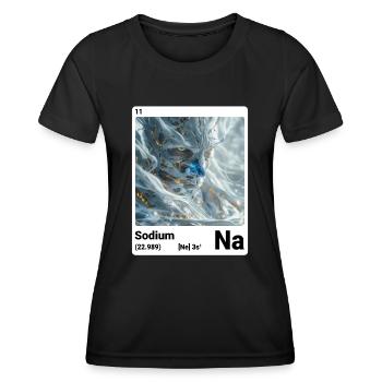 Élément du tableau périodique sodium (Na) 011 - T-shirt sport Femme - noir - Devant - AI Model Female 172 light (172cm)