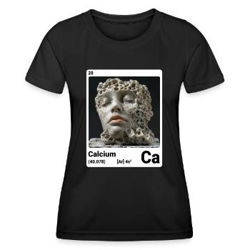 Tableau périodique des éléments chimiques calcium Ca 020 - T-shirt sport Femme - noir - Devant - AI Model Female 172 light (172cm)