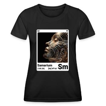 AI am Samarium (wt) - T-shirt sport Femme - noir - Devant - AI Model Female 172 light (172cm)