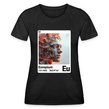 AI am Europium (at) - Frauen Funktions-T-Shirt - Schwarz - Vorne - AI Model Female 172 light (172cm)