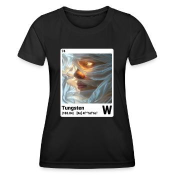 AI am Tungsten (wt) Stilelement periodisch - Frauen Funktions-T-Shirt - Schwarz - Vorne - AI Model Female 172 light (172cm)