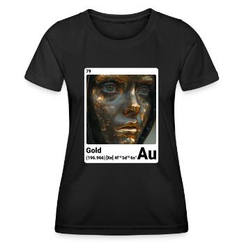AI am Gold (at) Stilelement periodisch - Frauen Funktions-T-Shirt - Schwarz - Vorne - AI Model Female 172 light (172cm)