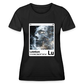 AI am Lutécium (wt) - T-shirt sport Femme - noir - Devant - AI Model Female 172 light (172cm)