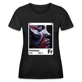 AI am Francium (wt) mode périodique nerd - T-shirt sport Femme - noir - Devant - AI Model Female 172 light (172cm)
