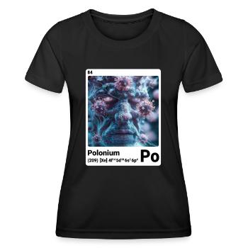 AI am Polonium (wt) mode périodique nerd - T-shirt sport Femme - noir - Devant - AI Model Female 172 light (172cm)