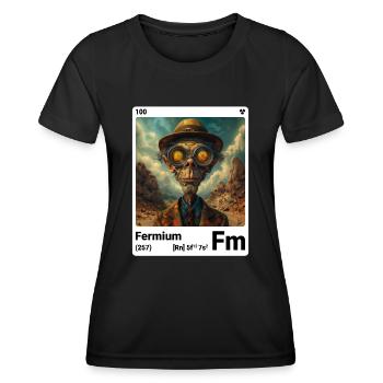 AI am Fermium (wt) mode périodique nerd - T-shirt sport Femme - noir - Devant - AI Model Female 172 light (172cm)