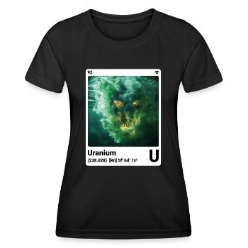AI am Uranium (wt) mode périodique nerd - T-shirt sport Femme - noir - Devant - AI Model Female 172 light (172cm)