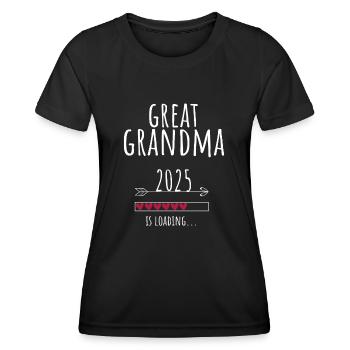 Future arrière-grand-mère 2025 Grossesse - T-shirt sport Femme - noir - Devant - AI Model Female 172 light (172cm)