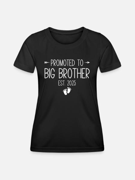 Promoted To Big Brother Est. 2025 - Women's Functional T-Shirt - black