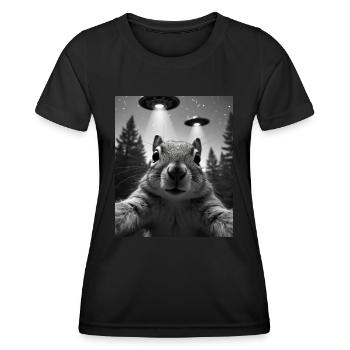 OVNI Écureuil drôle - T-shirt sport Femme - noir - Devant - AI Model Female 172 light (172cm)
