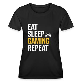 Eat Sleep Gaming Repeat - Women's Functional T-Shirt - black - Front - AI Model Female 172 light (172cm)