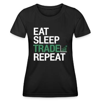 Manger Dormir Commerce Répéter - T-shirt sport Femme - noir - Devant - AI Model Female 172 light (172cm)