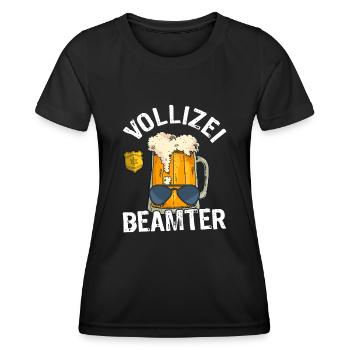 Vollizei Beamter Vatertag Bier Party Saufen Shirt - Frauen Funktions-T-Shirt - Schwarz - Vorne - AI Model Female 172 light (172cm)