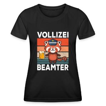 Vollizei Beamter Vatertag Bier Party Saufen Shirt - Frauen Funktions-T-Shirt - Schwarz - Vorne - AI Model Female 172 light (172cm)