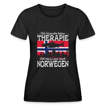 Ich muss nur nach Norwegen Skandinavien Norwegen - Frauen Funktions-T-Shirt - Schwarz - Vorne - AI Model Female 172 light (172cm)