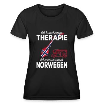 Ich muss nur nach Norwegen Skandinavien Norwegen - Frauen Funktions-T-Shirt - Schwarz - Vorne - AI Model Female 172 light (172cm)