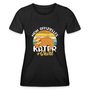 Mein offizielles Katershirt Kater Wein Bier Saufen - Frauen Funktions-T-Shirt - Schwarz - Vorne - AI Model Female 172 light (172cm)