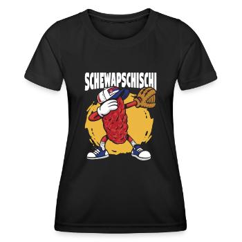 Shevapshishi - Cevapcici Balkan cuisine Balkan - Women's Functional T-Shirt - black - Front - AI Model Female 172 light (172cm)