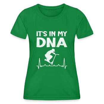 It's in my DNA Stuntscooter Trickscooter Roller - Frauen Funktions-T-Shirt - Kelly Green - Vorne - AI Model Female 172 dark (172cm)