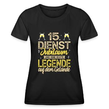 15 Jähriges Dienstjubiläum Firmenjubiläum Geschenk - Frauen Funktions-T-Shirt - Schwarz - Vorne - AI Model Female 172 light (172cm)