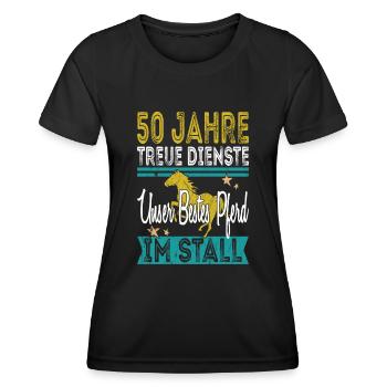 50th Anniversary Company Anniversary Gift - Women's Functional T-Shirt - black - Front - AI Model Female 172 light (172cm)