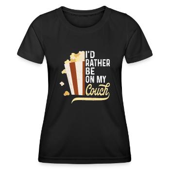 Je préfère être sur mon Couch Chiller Couch Potato - T-shirt sport Femme - noir - Devant - AI Model Female 172 light (172cm)