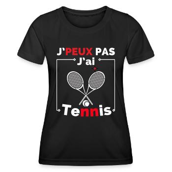 J peux pas j ai Tennis - T-shirt sport Femme - noir - Devant - AI Model Female 172 light (172cm)