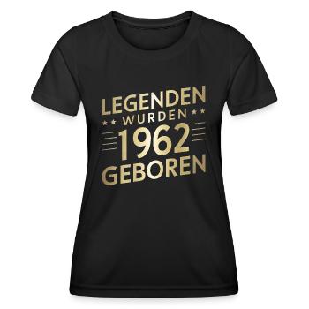 Legenden Wurden 1962 Geboren - Frauen Funktions-T-Shirt - Schwarz - Vorne - AI Model Female 172 light (172cm)