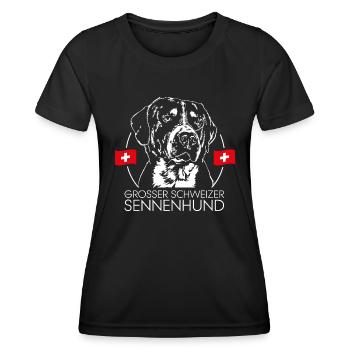 GROSSER SCHWEIZER SENNENHUND Hunde Wilsigns - Women's Functional T-Shirt - black - Front - AI Model Female 172 light (172cm)