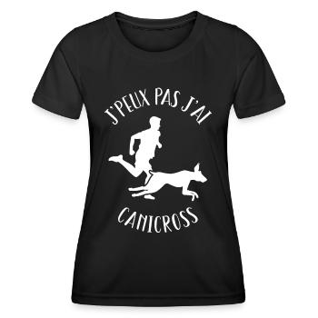 I can't I have canicross, humor canicross - Women's Functional T-Shirt - black - Front - AI Model Female 172 light (172cm)