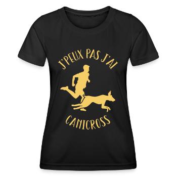 I can't I have canicross, humor canicross - Women's Functional T-Shirt - black - Front - AI Model Female 172 light (172cm)