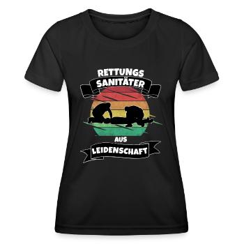 Rettungssanitäter aus Leidenschaft - Frauen Funktions-T-Shirt - Schwarz - Vorne - AI Model Female 172 light (172cm)