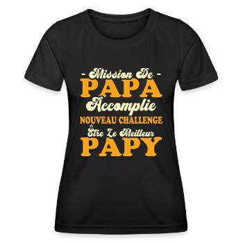 Nouveau Challenge Être Le Meilleur Papy - T-shirt sport Femme - noir - Devant - AI Model Female 172 light (172cm)
