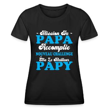 Nouveau Challenge Être Le Meilleur Papy - T-shirt sport Femme - noir - Devant - AI Model Female 172 light (172cm)