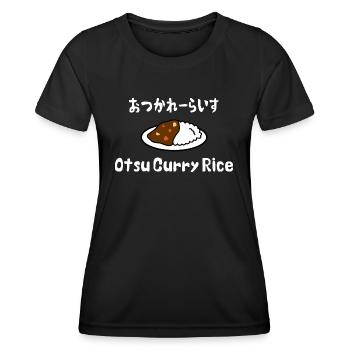 Otsu Curry Rice おつかれーらいす - Women's Functional T-Shirt - black - Front - AI Model Female 172 light (172cm)