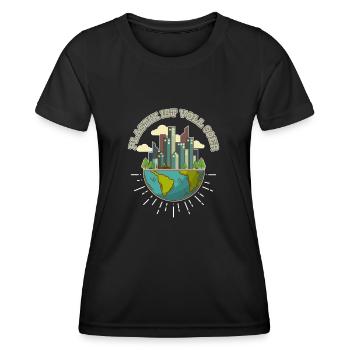 Plastique Années 90 Protection Du Climat - T-shirt sport Femme - noir - Devant - AI Model Female 172 light (172cm)