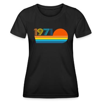 Vintage 1971 Rétro 54ème Cadeau d’Anniversaire - T-shirt sport Femme - noir - Devant - AI Model Female 172 light (172cm)