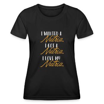 J'Aime Mon Nutria Castor Marécage Castor Rat - T-shirt sport Femme - noir - Devant - AI Model Female 172 light (172cm)
