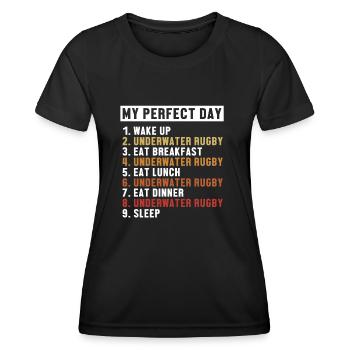 Underwater Rugby Perfect Day Wassersport - Frauen Funktions-T-Shirt - Schwarz - Vorne - AI Model Female 172 light (172cm)