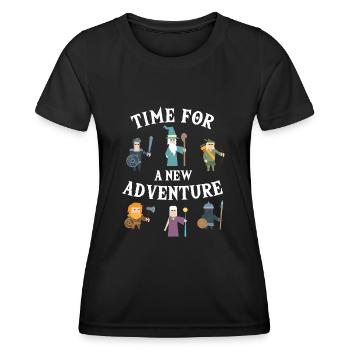 Time For New Adventure PnP RPG Jeu de rôle Pen - T-shirt sport Femme - noir - Devant - AI Model Female 172 light (172cm)