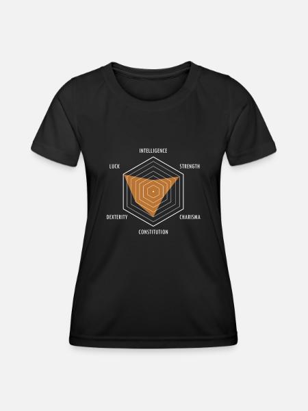 Character Stats Game Master RPG GM Boardgame Pen - Women's Functional T-Shirt - black