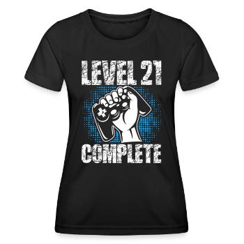Level 21 Complete Geburtstagsgeschenk 21 Jahre - Frauen Funktions-T-Shirt - Schwarz - Vorne - AI Model Female 172 light (172cm)