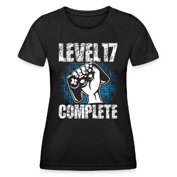 Niveau 17 Cadeau d’anniversaire complet 17 ans - T-shirt sport Femme - noir - Devant - AI Model Female 172 light (172cm)