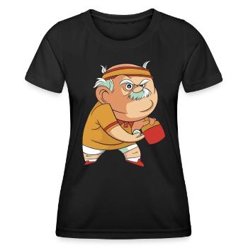 Tennis de Table Grand-père Pingpong Outfit Grand-père - T-shirt sport Femme - noir - Devant - AI Model Female 172 light (172cm)