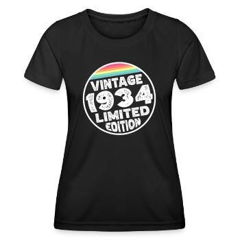 Cadeau d’anniversaire en édition limitée depuis 1934 - T-shirt sport Femme - noir - Devant - AI Model Female 172 light (172cm)