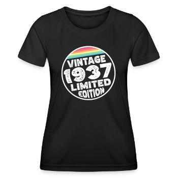 Limited Edition since 1937 Birthday Gift - Women's Functional T-Shirt - black - Front - AI Model Female 172 light (172cm)